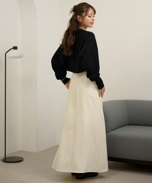 LAULEN(ローレン)の「inverted pleats ribbon long skirt /インバーテッドプリーツロングスカート(スカート・レディース・アイボリー/ブラック/ベージュ・M/S)」の14枚目の写真