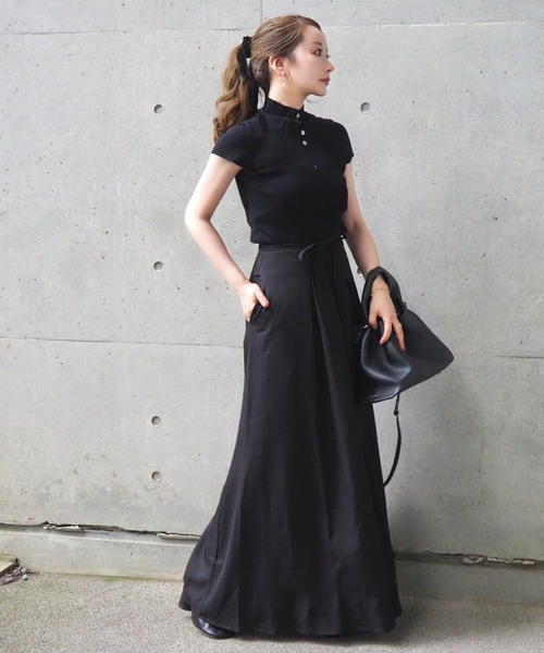 LAULEN(ローレン)の「inverted pleats ribbon long skirt /インバーテッドプリーツロングスカート(スカート・レディース・アイボリー/ブラック/ベージュ・M/S)」の19枚目の写真