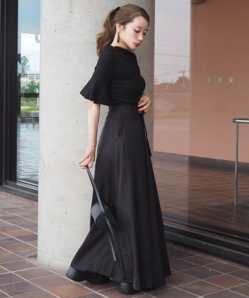 LAULEN(ローレン)の「inverted pleats ribbon long skirt /インバーテッドプリーツロングスカート(スカート・レディース・アイボリー/ブラック/ベージュ・M/S)」の21枚目の写真