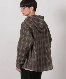 LAKOLE | チェックフード長袖シャツ / 592123(シャツ/ブラウス)