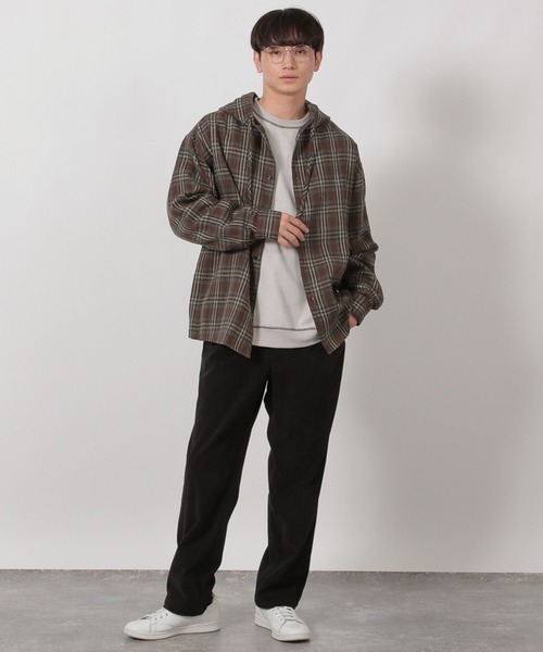LAKOLE（ラコレ）の「チェックフード長袖シャツ / 592123（シャツ/ブラウス・メンズ・ブラウン/ボルドー/ブラック・MEDIUM/LARGE）」の7枚目の写真