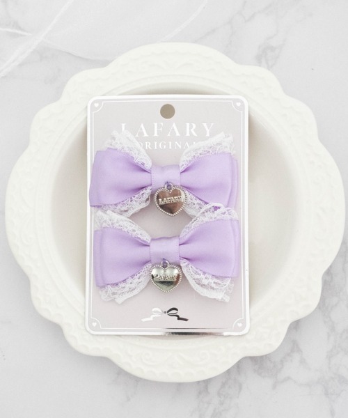 LAFARY(ラファリー)の「フリルリボン(バレッタ/ヘアクリップ・レディース・ブラック/ピンク/ブルー/グリーン/レッド/ライトブルー/パープル/イエロー/オレンジ・FREE)」の5枚目の写真