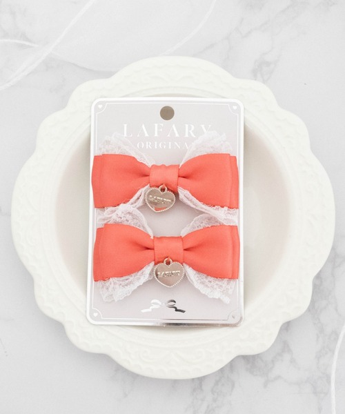LAFARY(ラファリー)の「フリルリボン(バレッタ/ヘアクリップ・レディース・ブラック/ピンク/ブルー/グリーン/レッド/ライトブルー/パープル/イエロー/オレンジ・FREE)」の8枚目の写真