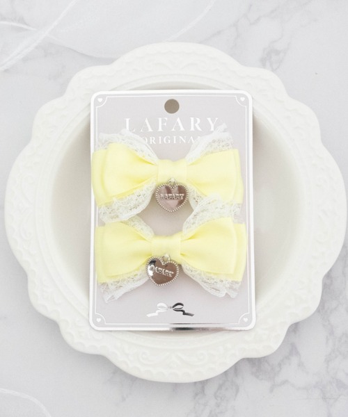 LAFARY(ラファリー)の「フリルリボン(バレッタ/ヘアクリップ・レディース・ブラック/ピンク/ブルー/グリーン/レッド/ライトブルー/パープル/イエロー/オレンジ・FREE)」の6枚目の写真