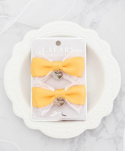 LAFARY(ラファリー)の「フリルリボン(バレッタ/ヘアクリップ・レディース・ブラック/ピンク/ブルー/グリーン/レッド/ライトブルー/パープル/イエロー/オレンジ・FREE)」の9枚目の写真