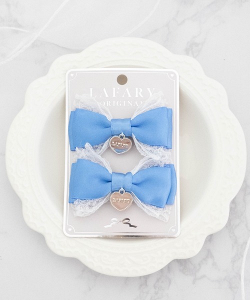 LAFARY(ラファリー)の「フリルリボン(バレッタ/ヘアクリップ・レディース・ブラック/ピンク/ブルー/グリーン/レッド/ライトブルー/パープル/イエロー/オレンジ・FREE)」の4枚目の写真