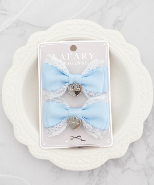 LAFARY(ラファリー)の「フリルリボン(バレッタ/ヘアクリップ・レディース・ブラック/ピンク/ブルー/グリーン/レッド/ライトブルー/パープル/イエロー/オレンジ・FREE)」の3枚目の写真