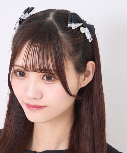 LAFARY(ラファリー)の「フリルリボン(バレッタ/ヘアクリップ・レディース・ブラック/ピンク/ブルー/グリーン/レッド/ライトブルー/パープル/イエロー/オレンジ・FREE)」の10枚目の写真