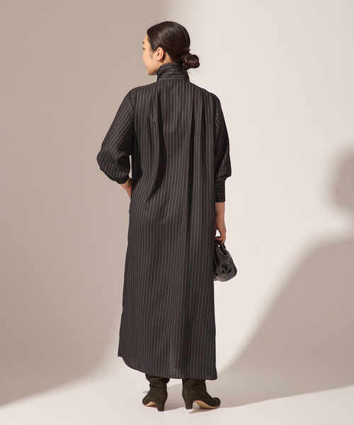 A PUPIL（アピューピル）の「【A PUPIL/ア ピューピル】HNK RGLN DR STRIPES：ワンピース（ワンピース・レディース・ブラック・SMALL）」の3枚目の写真