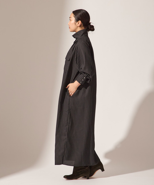 A PUPIL（アピューピル）の「【A PUPIL/ア ピューピル】HNK RGLN DR STRIPES：ワンピース（ワンピース・レディース・ブラック・SMALL）」の4枚目の写真