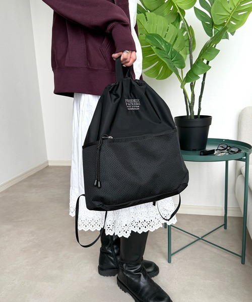 FREDRIK PACKERS(フレドリックパッカーズ)の「【FREDRIK PACKERS】≪別注≫POMELO ライトナップサック/ナップザック 超軽量(バックパック/リュック・レディース・ブラック系その他3/チャコールグレー/ブラック系その他2/ブラック系1・FREE)」の10枚目の写真