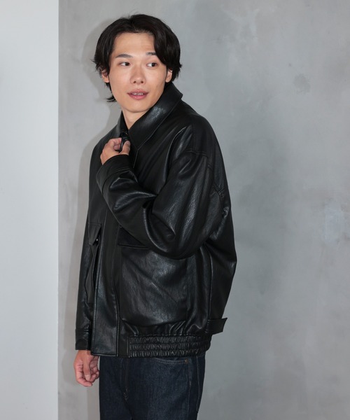 DRAW(ドロー) / ビッグシルエット フェイクレザーブルゾン（ユニ