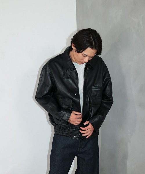 DRAW（ドロー）の「DRAW(ドロー) / ビッグシルエット フェイクレザー