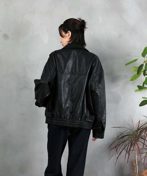 DRAW(ドロー) / ビッグシルエット フェイクレザーブルゾン（ユニ