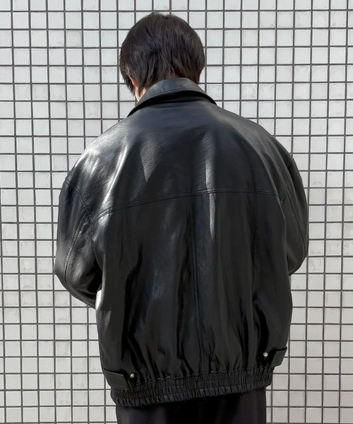 セール】DRAW(ドロー) / ビッグシルエット フェイクレザーブルゾン