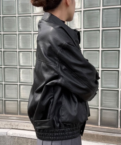 DRAW(ドロー) / ビッグシルエット フェイクレザーブルゾン（ユニ