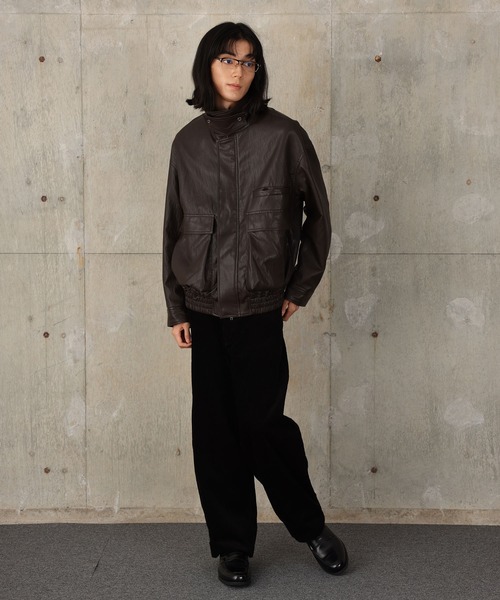 DRAW(ドロー) / ビッグシルエット フェイクレザーブルゾン（ユニ