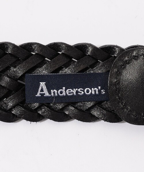 伊勢丹別注 アンダーソンズ 真鍮 シルバーバックル メッシュベルト ネイビー Anderson's(アンダーソンズ)