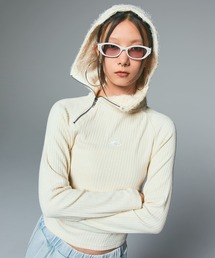 X-girl | HAIRY HOODED HALF ZIP TOP(パーカー)