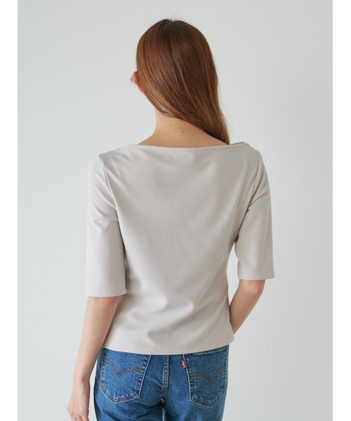 SNIDEL（スナイデル）の「ワンショルダードレープカットソー（Tシャツ/カットソー・レディース・ブラック/ピンクベージュ/クリーム・F）」の5枚目の写真