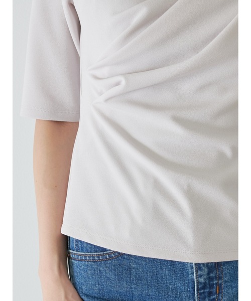 SNIDEL（スナイデル）の「ワンショルダードレープカットソー（Tシャツ/カットソー・レディース・ブラック/ピンクベージュ/クリーム・F）」の8枚目の写真