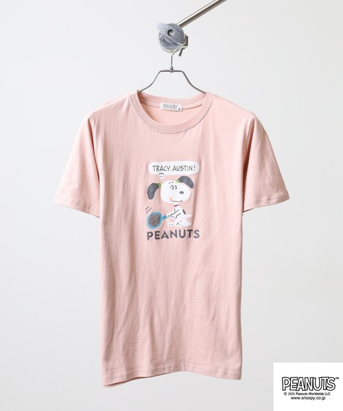PEANUTS(ピーナッツ)の「PEANUTS プリント天竺半袖Tシャツ(Tシャツ/カットソー・メンズ・杢グレー/ブラック/ピンクベージュ/サーモンピンク/ライトカーキ/ネイビー・M/L/LL)」の9枚目の写真