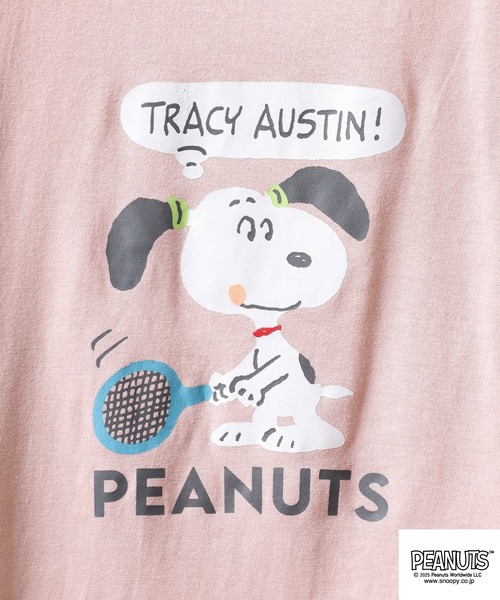 PEANUTS(ピーナッツ)の「PEANUTS プリント天竺半袖Tシャツ(Tシャツ/カットソー・メンズ・杢グレー/ブラック/ピンクベージュ/サーモンピンク/ライトカーキ/ネイビー・M/L/LL)」の10枚目の写真