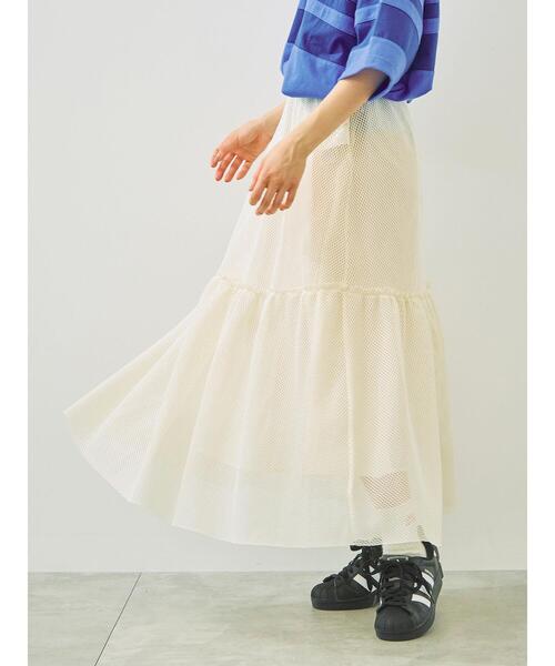 SM2（エスエムツー）の「セルフカット メッシュスカート（スカート・レディース・カーキ/ブラック/クリーム・F）」の4枚目の写真