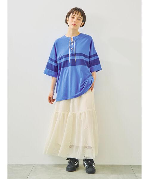 SM2（エスエムツー）の「セルフカット メッシュスカート（スカート・レディース・カーキ/ブラック/クリーム・F）」の5枚目の写真