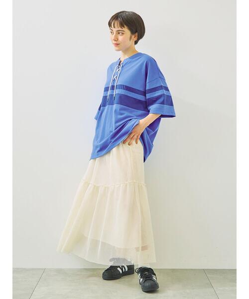 SM2（エスエムツー）の「セルフカット メッシュスカート（スカート・レディース・カーキ/ブラック/クリーム・F）」の6枚目の写真