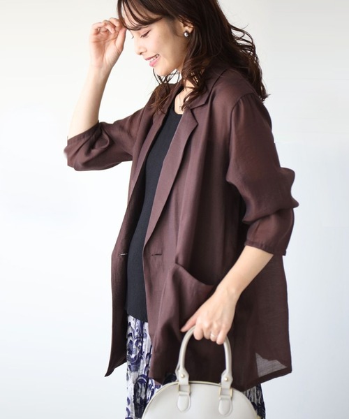 Ehre style(エーレスタイル)の「こんなの欲しかった!着心地カーデなのにジャケット(テーラードジャケット・レディース・ブラック/ベージュ/ホワイト/ブラウン・FREE)」の3枚目の写真