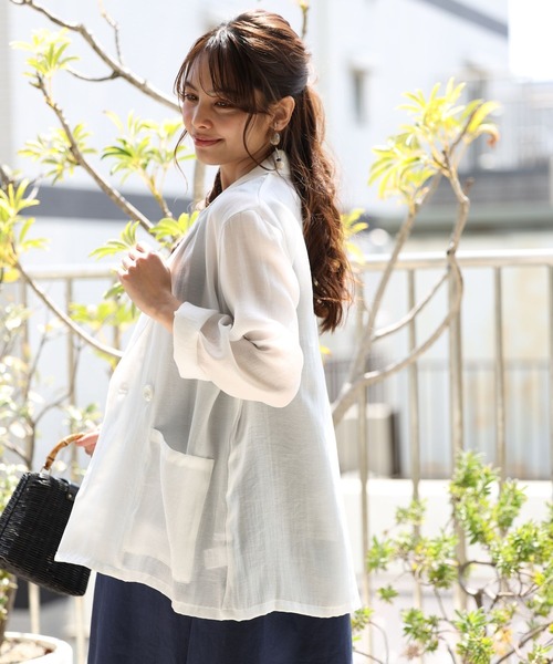 Ehre style(エーレスタイル)の「こんなの欲しかった!着心地カーデなのにジャケット(テーラードジャケット・レディース・ブラック/ベージュ/ホワイト/ブラウン・FREE)」の13枚目の写真