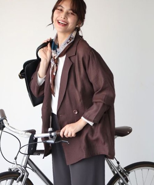 Ehre style(エーレスタイル)の「こんなの欲しかった!着心地カーデなのにジャケット(テーラードジャケット・レディース・ブラック/ベージュ/ホワイト/ブラウン・FREE)」の16枚目の写真