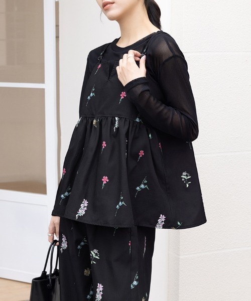 アクシーズファム　花柄キャミソール　チュニック 花柄キャミチュニック | axes femme online shop