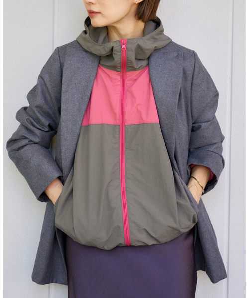 IENA（イエナ）の「LA HUTTE/ラ ユット カラーフードパーカー（マウンテンパーカー・レディース・ブラウン/ピンク・FREE）」の15枚目の写真