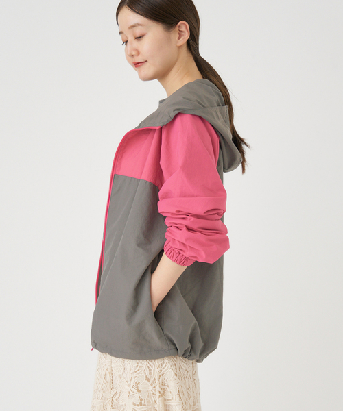 IENA（イエナ）の「LA HUTTE/ラ ユット カラーフードパーカー（マウンテンパーカー・レディース・ブラウン/ピンク・FREE）」の3枚目の写真