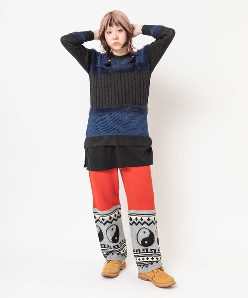 RNA(アールエヌエー)の「R4412 ニットコンビスウェットパンツ(その他パンツ・レディース・アイボリー/ブラック/レッド・MEDIUM)」の4枚目の写真