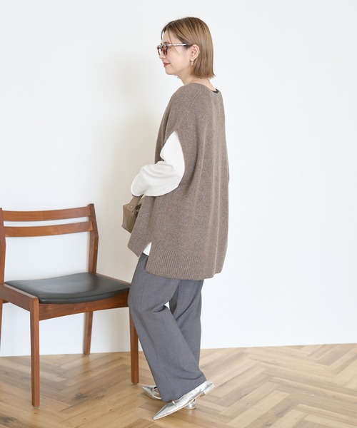 AMERICAN HOLIC（アメリカンホリック）の「ラメ入リVネックニットベスト（ベスト・レディース・ブラック/モカ/グレー系その他・FREE）」の5枚目の写真