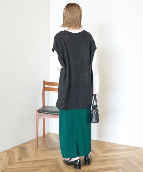 AMERICAN HOLIC（アメリカンホリック）の「ラメ入リVネックニットベスト（ベスト・レディース・ブラック/モカ/グレー系その他・FREE）」の12枚目の写真