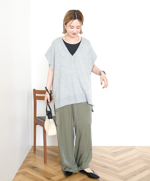 AMERICAN HOLIC（アメリカンホリック）の「ラメ入リVネックニットベスト（ベスト・レディース・ブラック/モカ/グレー系その他・FREE）」の19枚目の写真