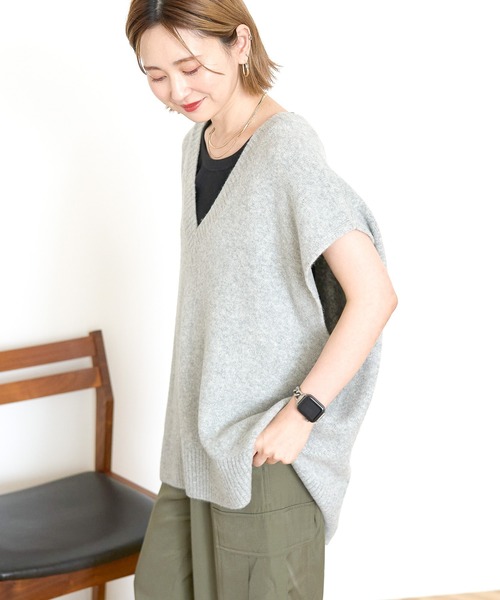 AMERICAN HOLIC（アメリカンホリック）の「ラメ入リVネックニットベスト（ベスト・レディース・ブラック/モカ/グレー系その他・FREE）」の22枚目の写真