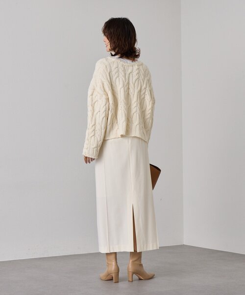 RIVE DROITE（リヴドロワ）の「【暖かく着れる】両面起毛ピンタックナロースカート（スカート・レディース・グレー/ブラウン/オフホワイト・36/38）」の14枚目の写真