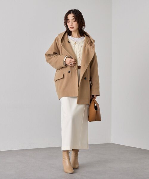 RIVE DROITE（リヴドロワ）の「【暖かく着れる】両面起毛ピンタックナロースカート（スカート・レディース・グレー/ブラウン/オフホワイト・36/38）」の15枚目の写真