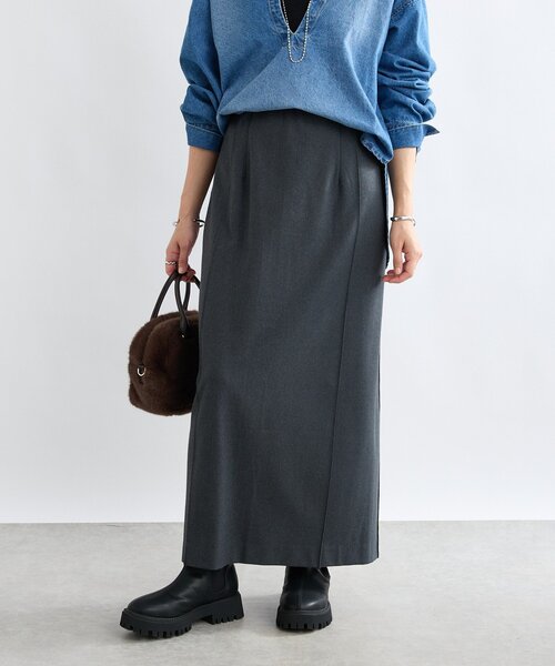 RIVE DROITE(リヴドロワ)の「【暖かく着れる】両面起毛ピンタックナロースカート(スカート・レディース・グレー/ブラウン/オフホワイト・36/38)」の16枚目の写真