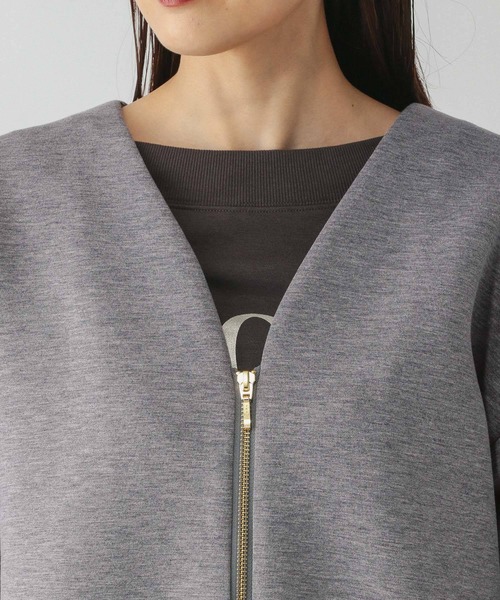 GLOBAL WORK（グローバルワーク）の「ダンボールノーカラージャケット/579497（ブルゾン・レディース・ブラック/グレー/ライトグレー/オフホワイト・LARGE/MEDIUM）」の19枚目の写真