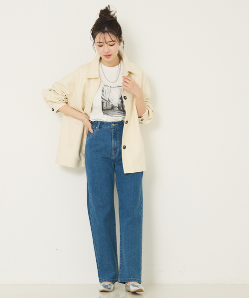 abahouse mavie（アバハウスマヴィ）の「ソフトレザーライクブルゾン（ブルゾン・レディース・オフホワイト/ブラック/ダークブラウン・フリー）」の13枚目の写真