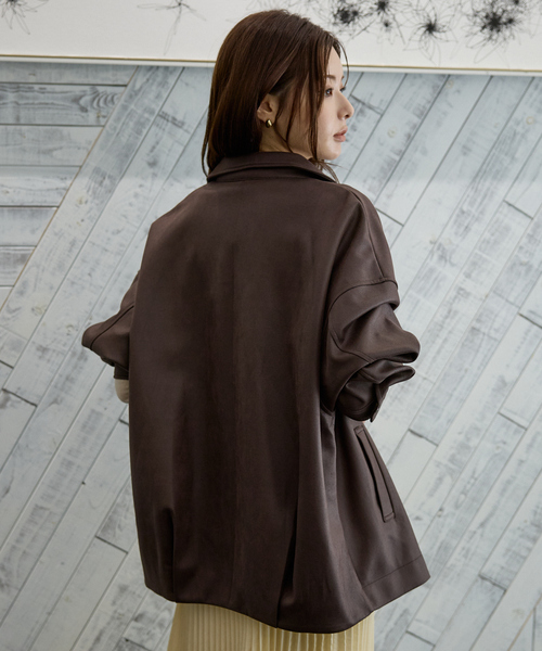 abahouse mavie（アバハウスマヴィ）の「ソフトレザーライクブルゾン（ブルゾン・レディース・オフホワイト/ブラック/ダークブラウン・フリー）」の21枚目の写真