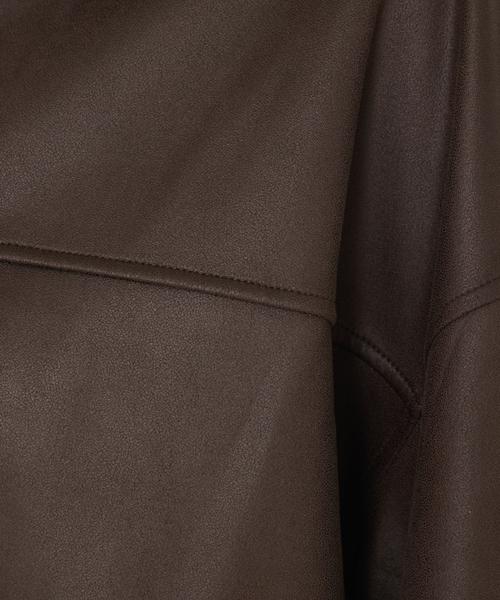 abahouse mavie（アバハウスマヴィ）の「ソフトレザーライクブルゾン（ブルゾン・レディース・オフホワイト/ブラック/ダークブラウン・フリー）」の18枚目の写真