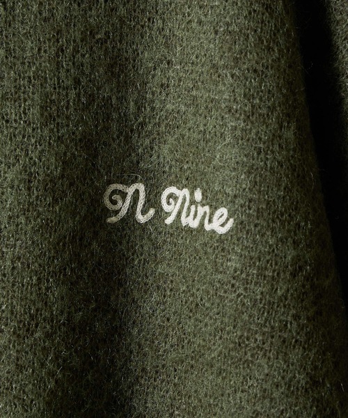 MOHAIR SOLID JACQUARD KNIT ZIP-UP CARDIGAN / モヘヤ ソリッド
