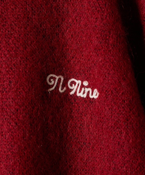 MOHAIR SOLID JACQUARD KNIT ZIP-UP CARDIGAN / モヘヤ ソリッド